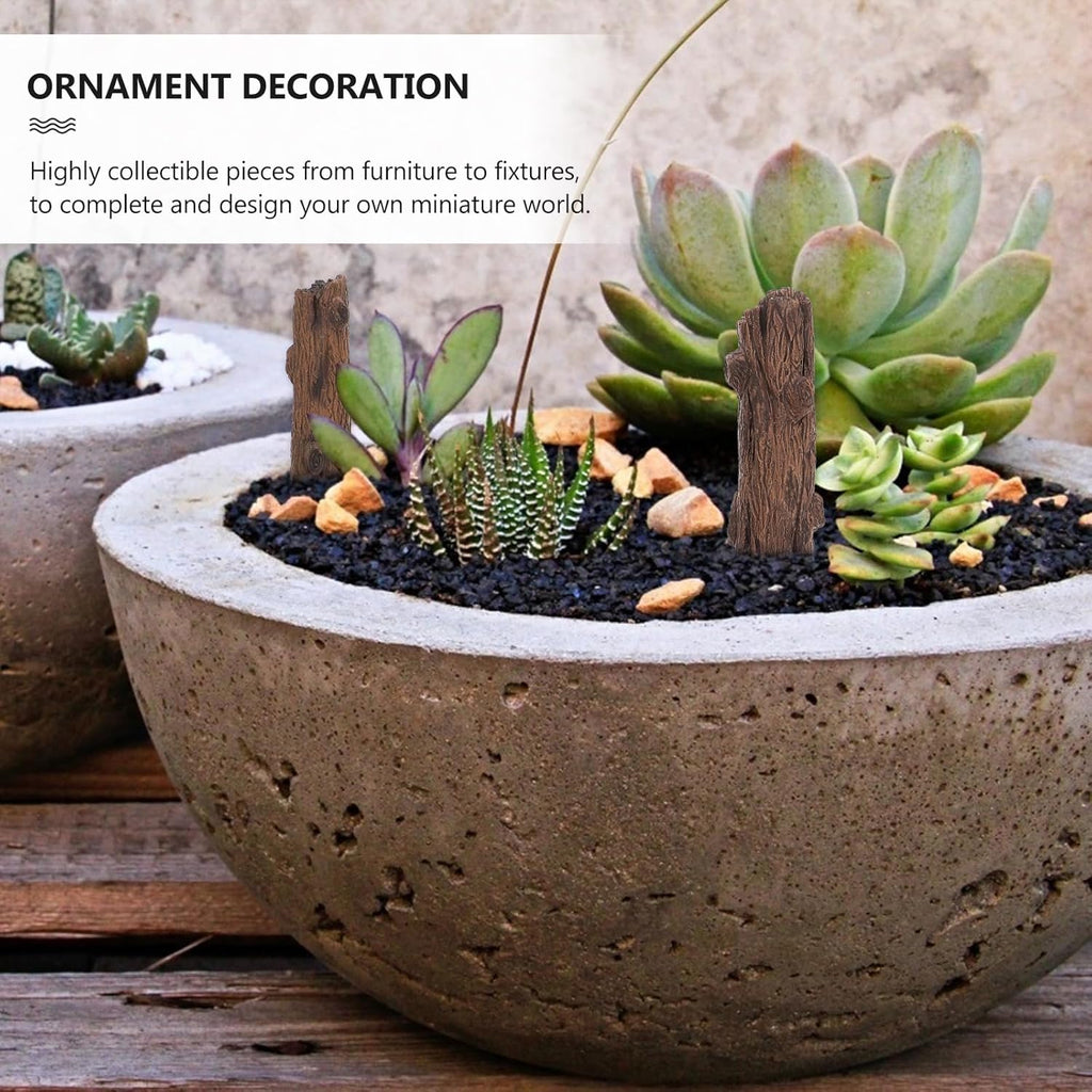 DOITOOL 3Pcs Tree Stumps, Fairy Garden Miniature Tree Stump Decor Dollhouse Supplies Micro Landscape Decor Mini Resin Terrariums Bonsai