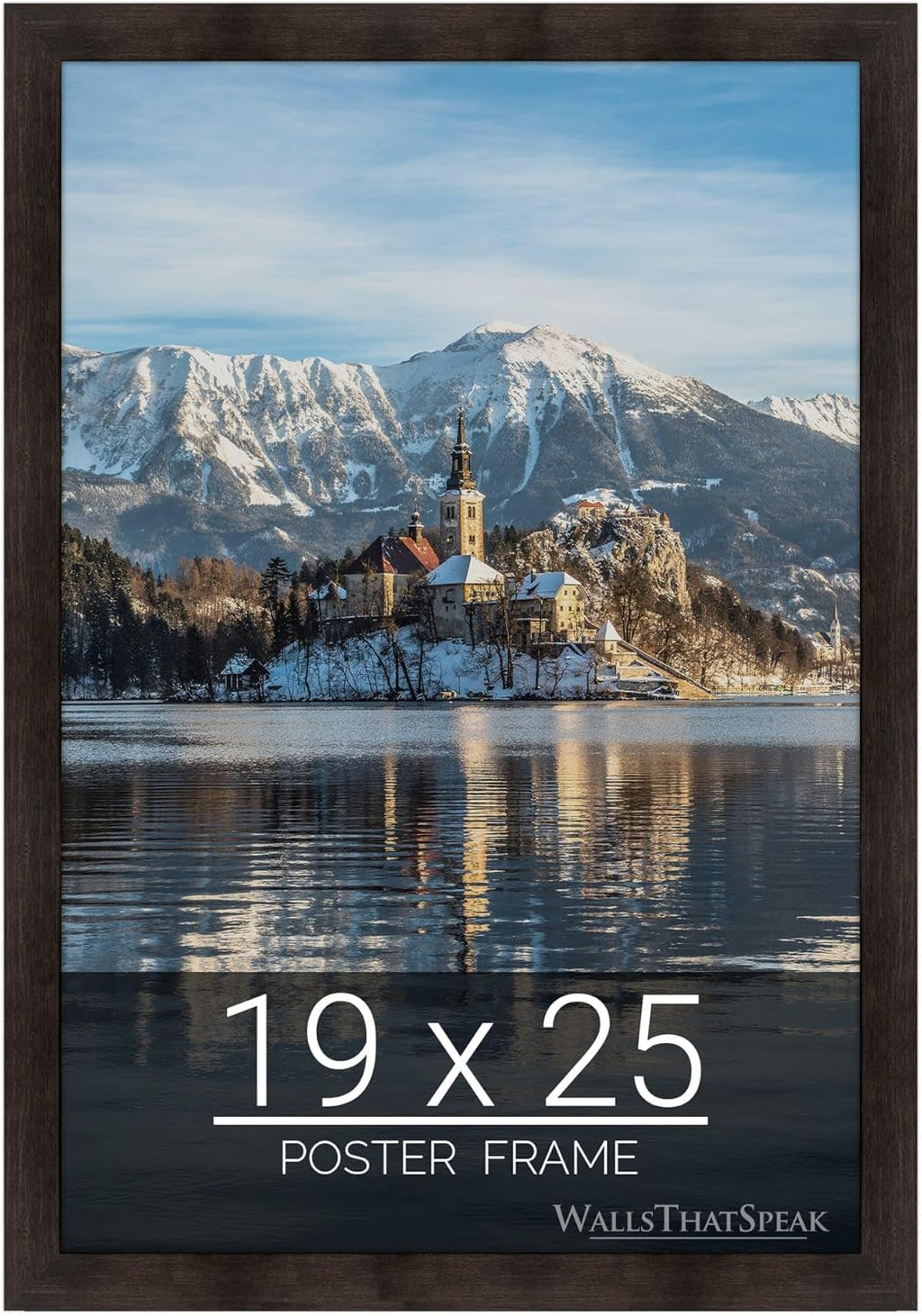 wallsthatspeak 19x25 Espresso Brown Picture Frame for Puzzles Posters Photos or Artwork