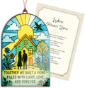 Together We Built a Home Ornament – Couple New Home Gift | Housewarming Keepsake with Love & Forever Card – Stained Glass Effect Hanging Decoration
