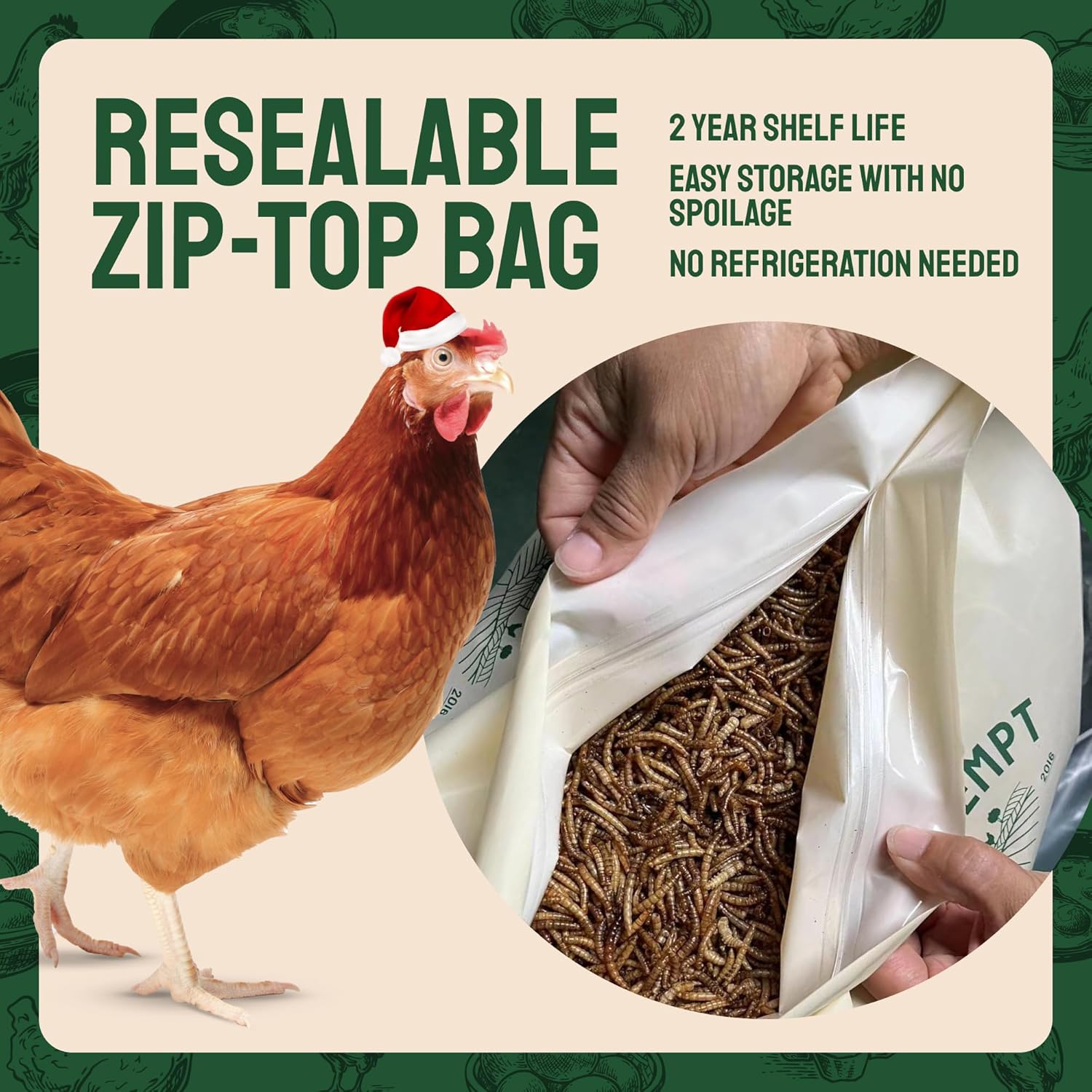 Hatortempt Dried Mealworm Bird Food - 20 Lb Bulk Pack - High Protein Poultry & Chicken Feed - Duck Food & Wild Bird Feed & Quail Treats