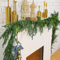 Jutom 1 Pcs 6 Feet Christmas Norfolk Pine Garland Realistic Artificial Faux Greenery Cedar Garland for Mantle Holiday Indoor Outdoor Fireplace Winter Christmas Decorations