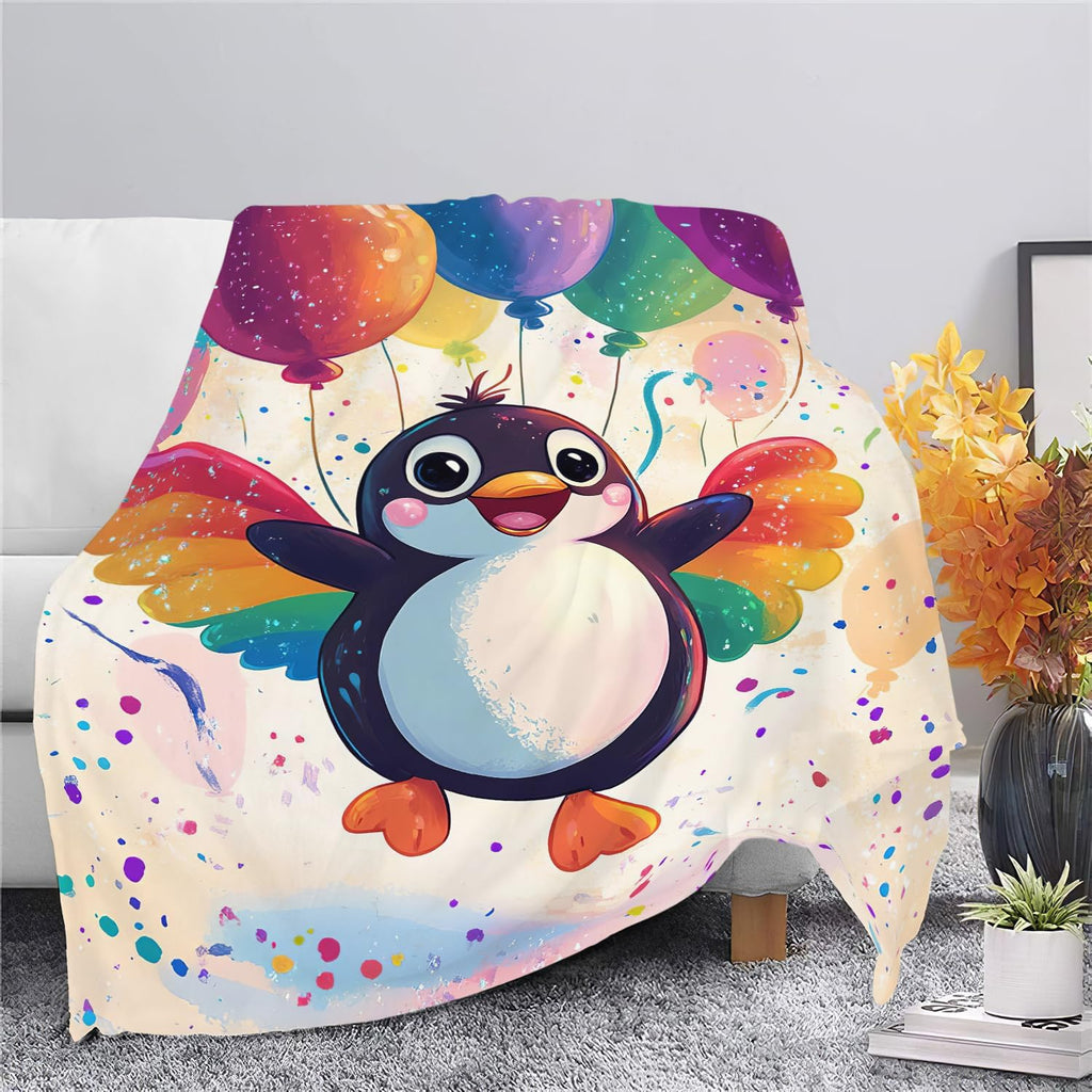 Penguin Throw Blanket Penguin Blanket Gifts for Kids Girls Boys Soft Cozy Warm Plush Fluffy Fuzzy Fleece Blanket Birthday Festival Decor 40''X50''