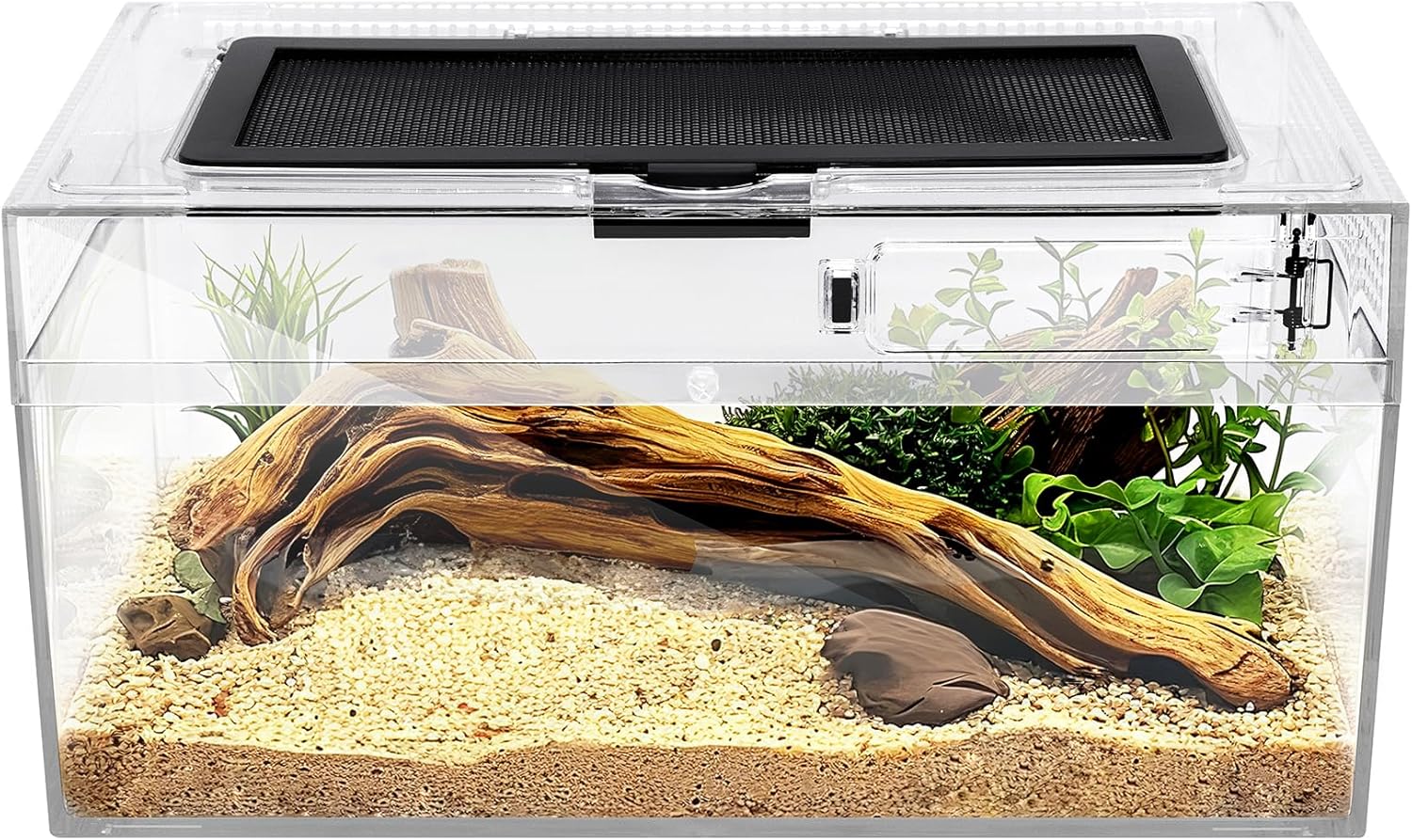 Reptile PC Terrarium Amphibian Tank Spider Enclosure Snake Cage 7x11.8x5.9inch Suitable for breeding Leopard Gecko,Frog,Hermit Crab,Lizards,Isopod,Tarantula,Turtles,Chameleons,Jumping Spiders