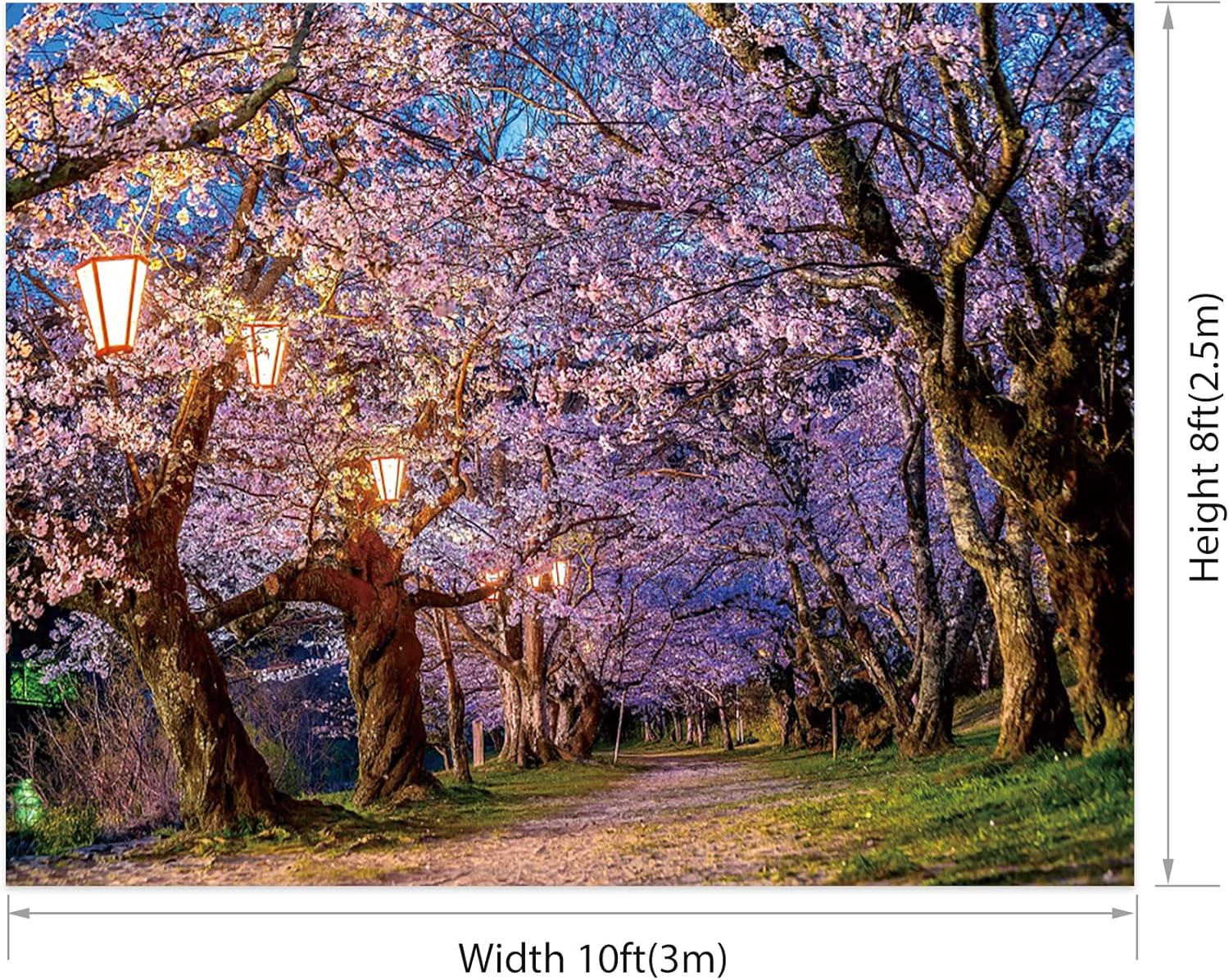 AOFOTO Pink Cherry Blossom Forest Photo Backdrop Spring Outdoor Parks Flower Photography Background Wedding Bridal Shower Reception Decor Banner Adults Kids Portrait Studio Photo Props 10x8ft