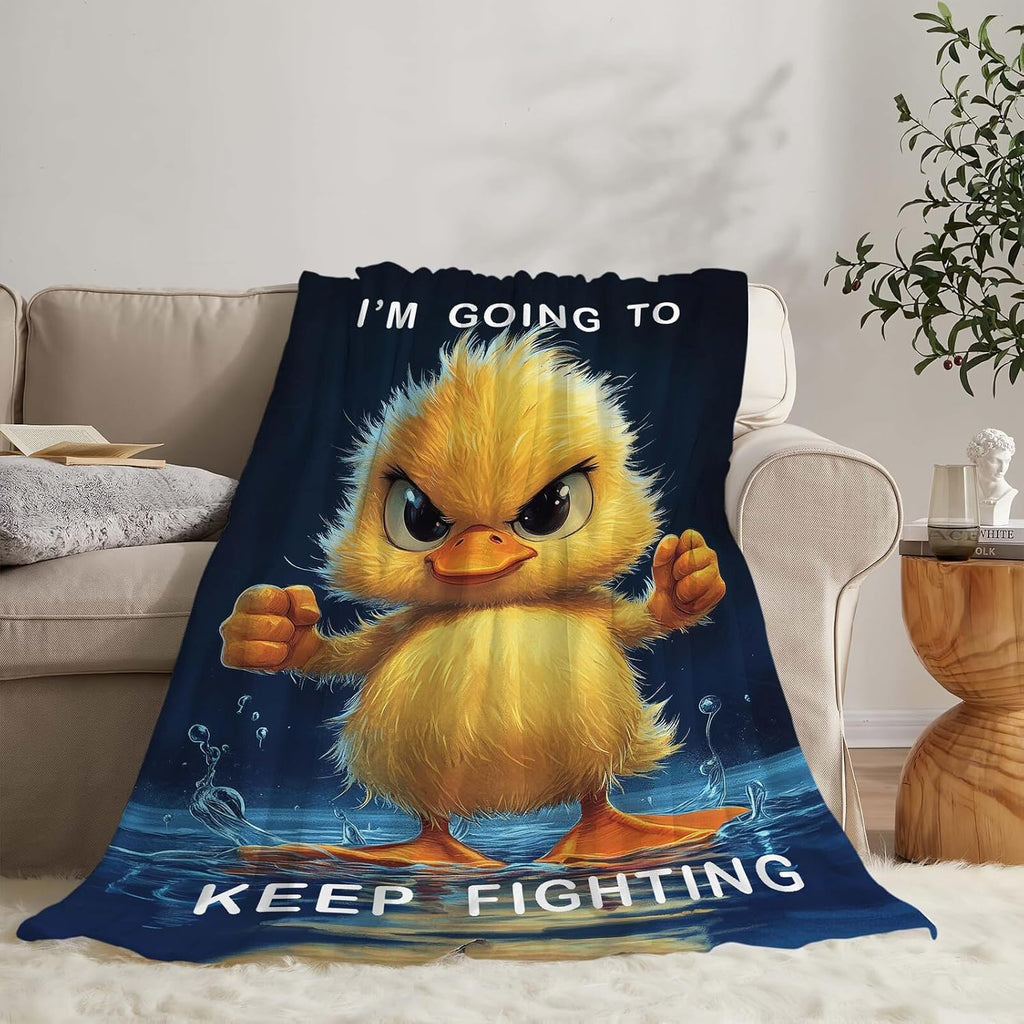 Duck Blanket Funny Cartoon Cute Farm Duck Throw Blanket Gifts for Kids Girls Boys Adults Women Men Super Soft Cozy Plush Fluffy Fuzzy Fleece Blanket Home Decor 60''X80''
