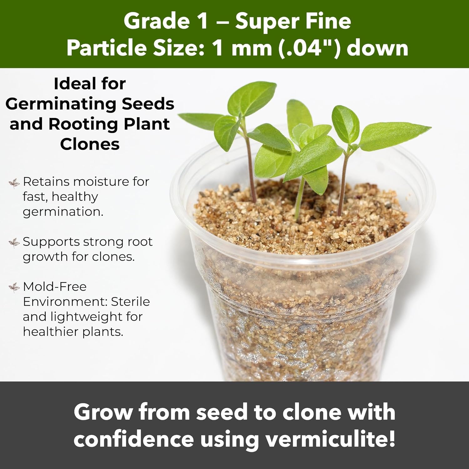 Organic Superfine Vermiculite for Indoor Gardening Plants and Mushrooms – Enhances Soil Aeration, Seed Germination, Rooting Cuttings – Small Packages and Bulk (Vermiculite Grade 1 - Superfine, 20 qts)