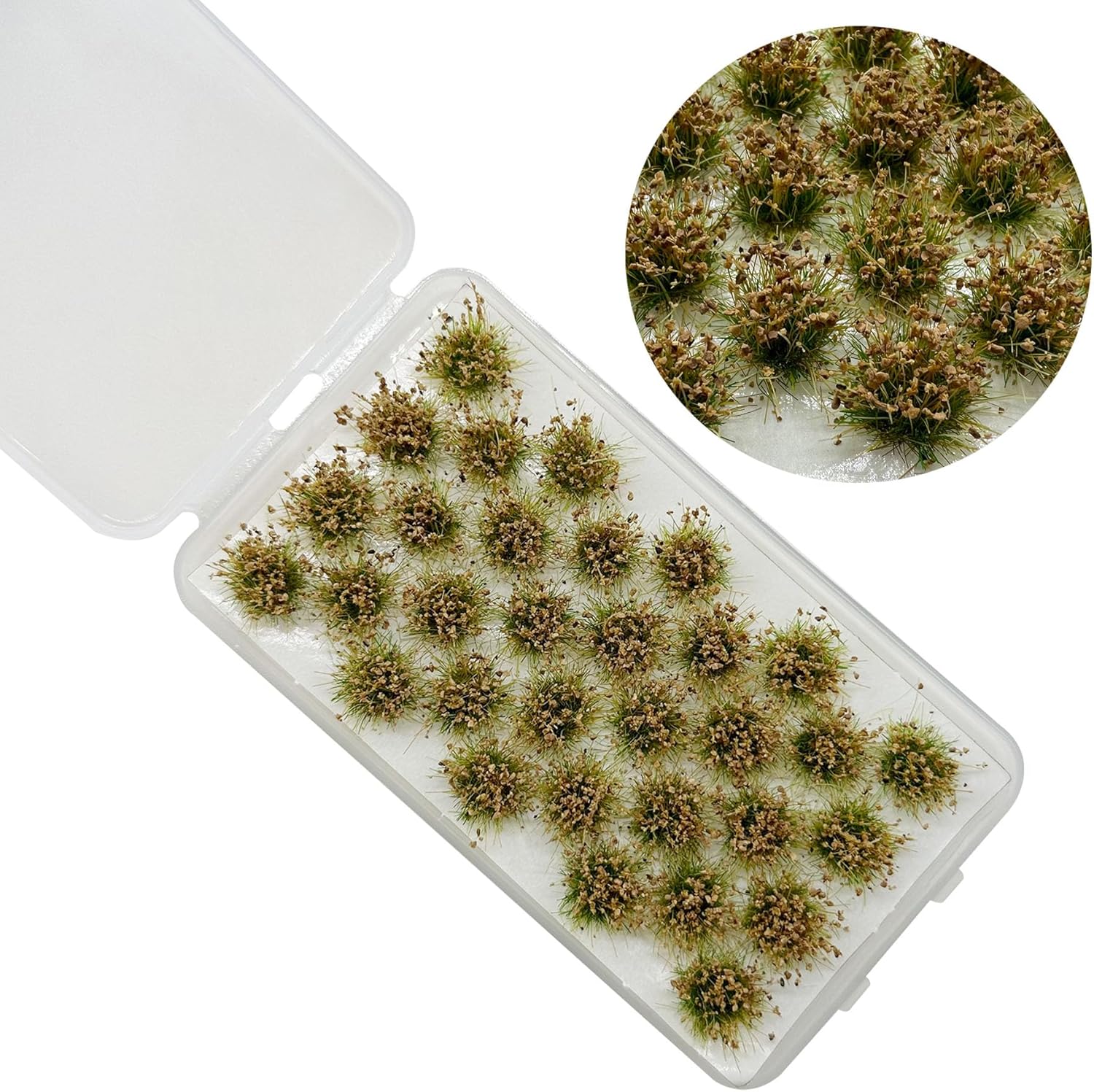 Woohome 64 PCS Static Grass Tuft Model Grass Tufts Railway Artificial Grass Bushy Tuft Flower Cluster Vegetation Groups for Train Landscape Railway Artificial Grass Modeling