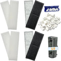 2 Set Aquarium Filter Media Compatible with Fluval U3 Underwater Filter, Include 4 Carbon Foam Filter Pads, 4 Sponge Filters and 1 Ceramic Ring, Fit for Freshwater and Saltwater Aquariums