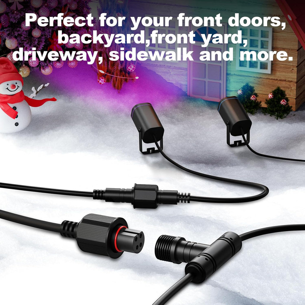 5FT Extension Cable for Go-ee Outdoor Spot Lights 2, IP68 Waterproof Extension Cord Compatible with Go*ee ‎H7093 H7094-4 Pin Plug Patio Decorations (5FT 2Pack)