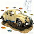 Resin Aquarium Bubble Wreck Car Decor, Fish Tank Air Bubbler Oxygen Pump Ornament, Bubble Car Decoration