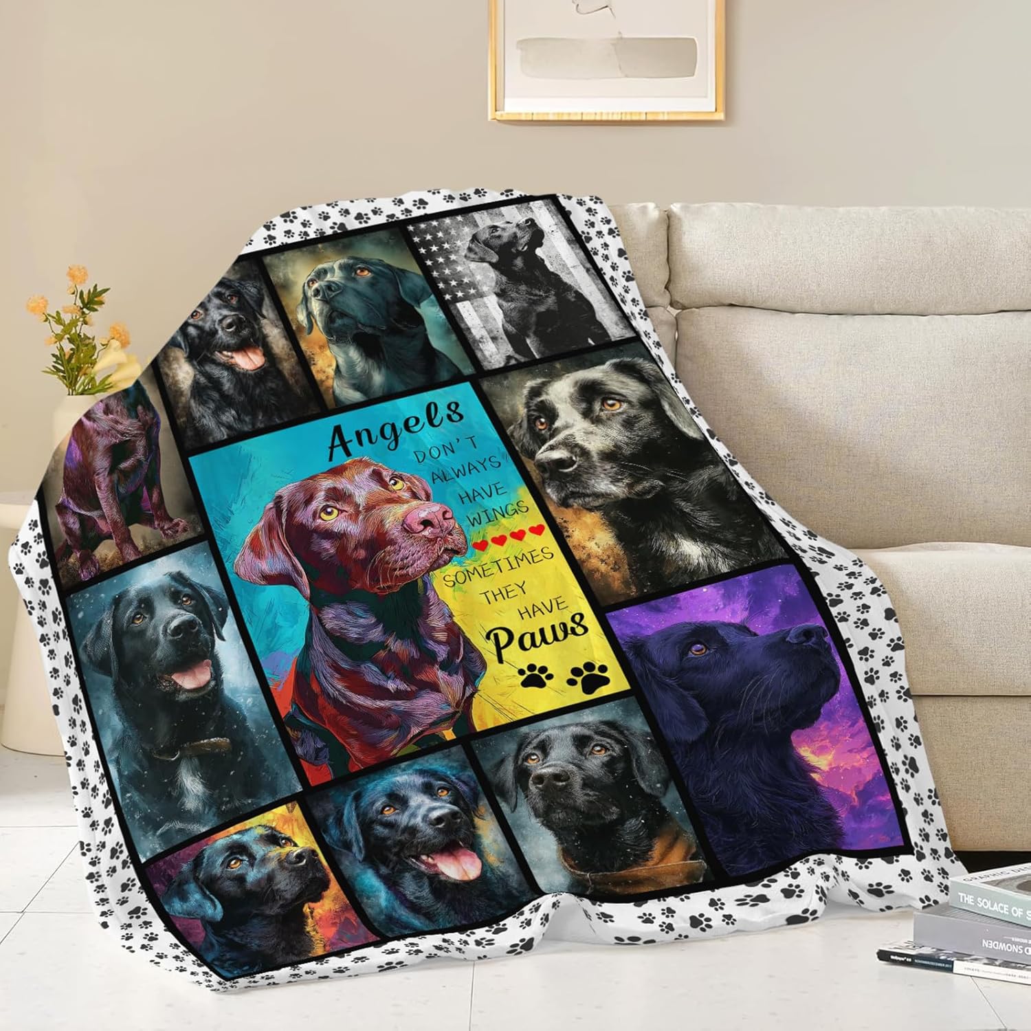 Labrador Throw Blanket Labrador Puppy Stuff Gifts for Dog Lover Kids Girls Boys Adults Women Men Soft Cozy Warm Plush Fluffy Fuzzy Fleece Blanket 40''X50''