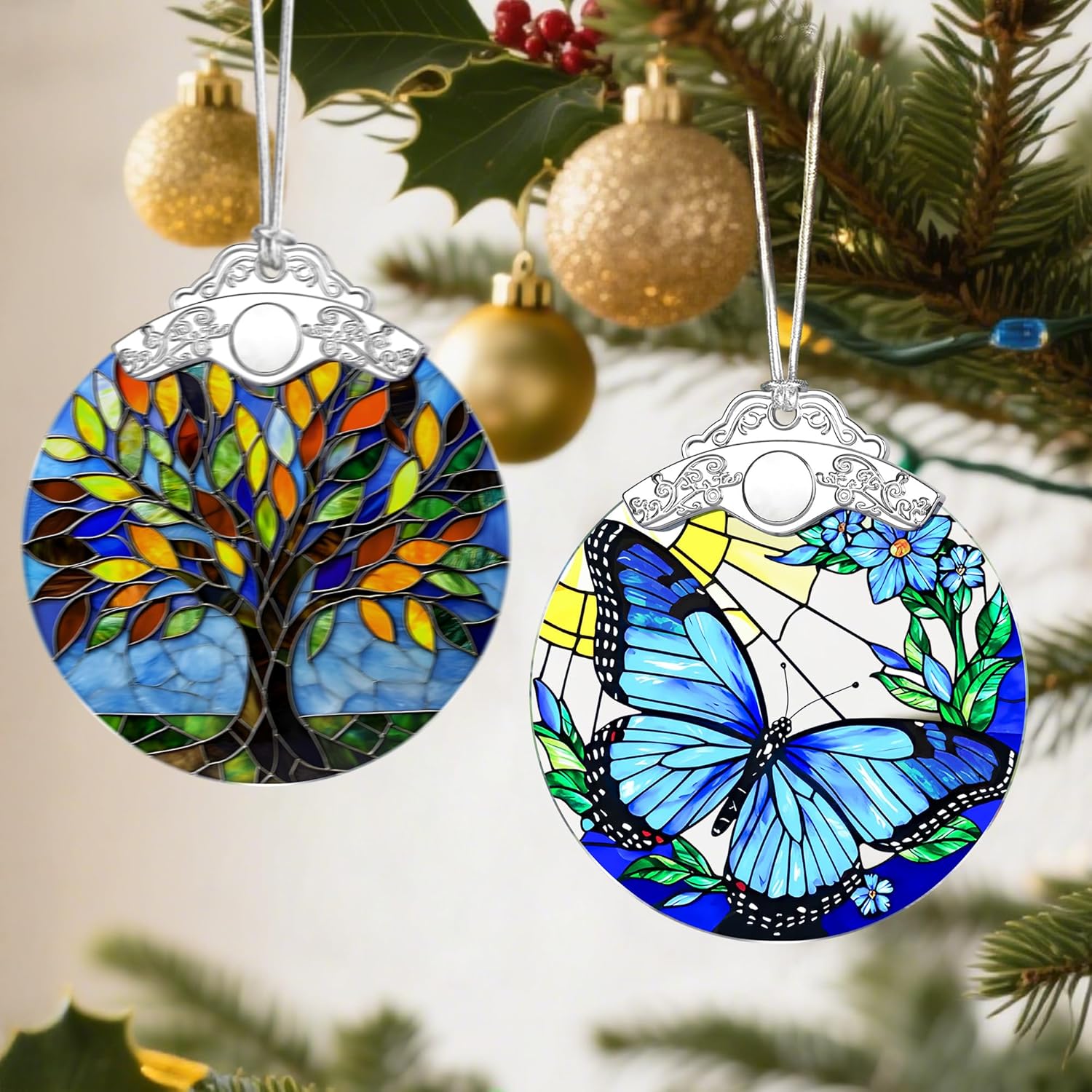 Butterfly Christmas Ornaments: Christmas Tree Ornaments, Holiday Decor for Butterfly Lover, Stocking Stuffers, Gift Ideas, Housewarming Gift, Xmas Gifts & Gifts for Women, Friends and Neighbors