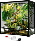 REPTI ZOO 100 Gallon Extra Tall Large Reptile Tank, 36x18x36 Vertical Reptile Terrarium, Chameleon Cage with Screen Ventilation, Water-Land Turtle Tortoise Aqua Terrarium with Drainage Pipe