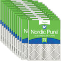 Nordic Pure 20x25x1 (Actual Size: 19 1/2 x 24 1/2 x 3/4) Pleated MERV 13 Air Filters 24 Pack