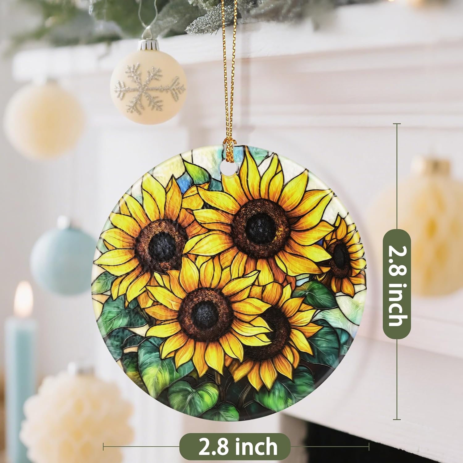 Sunflower Christmas Tree Decorations, Christmas Ornaments, Keepsake Ornaments, Holiday Decor, Xmas Gifts, Gifts for Flower Lovers & Sunflower Lovers