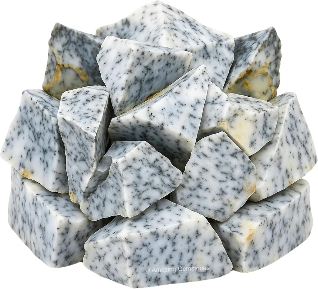 Amazing Gemstone Dendrite Opal Raw Crystals and Healing Stones, Natural Rocks for Tumbling - DIY Raw Stones and Crystals, 2 Pieces