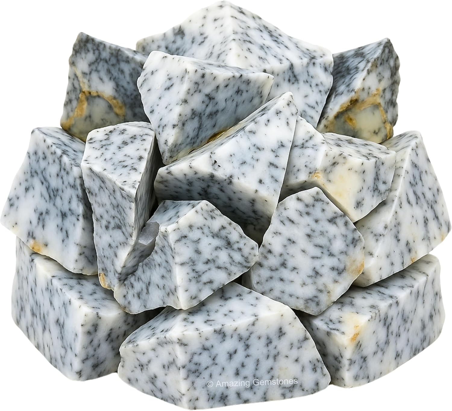 Amazing Gemstone Dendrite Opal Raw Crystals and Healing Stones, Natural Rocks for Tumbling - DIY Raw Stones and Crystals, 2 Pieces