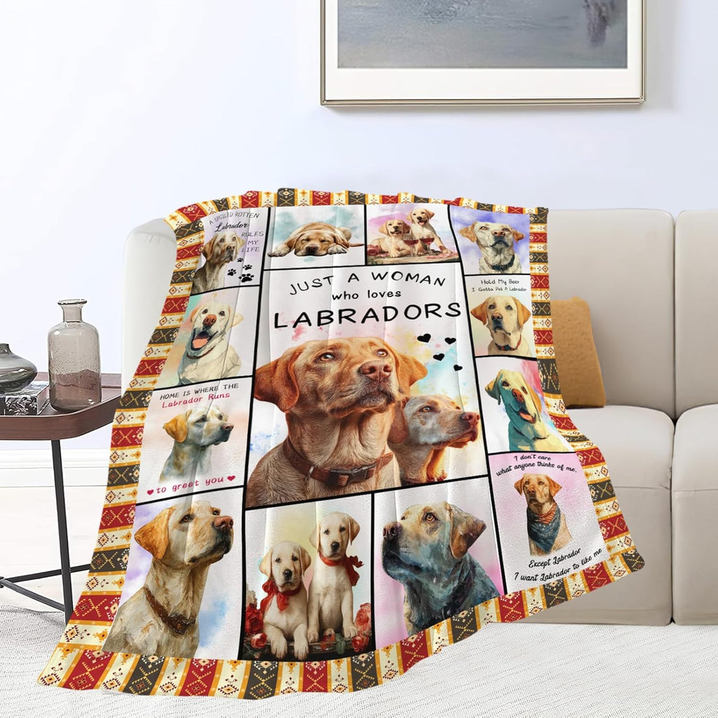 Labrador Throw Blanket Labrador Puppy Stuff Gifts for Dog Lover Kids Girls Boys Adults Women Men Soft Cozy Warm Plush Fluffy Fuzzy Fleece Blanket 50''X60''