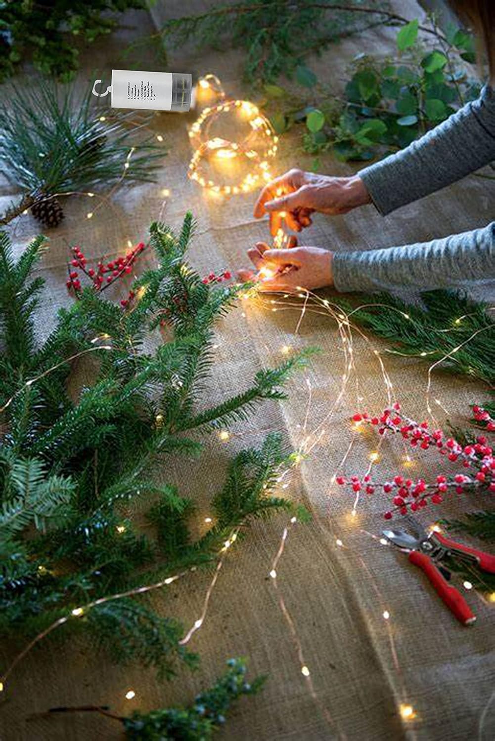 ANGMLN 200 LED Firefly Bunch String Lights Battery Operated, 8 Flashing Modes 10 Strand Waterproof Copper Wire Waterfall Lights Fairy Lights Gifts for Indoor Outdoor Christmas Wedding Party Decor