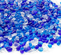 Keedolla 0.5 Lb Colorful Blue Sea Glass Pebbles Aquarium Gravel Fish Tank Rocks Small Frosted Glass Gemstones for Fish Turtle Tank, Vase Fillers, DIY Crafts, Succulent Plants Decor, 6-9mm