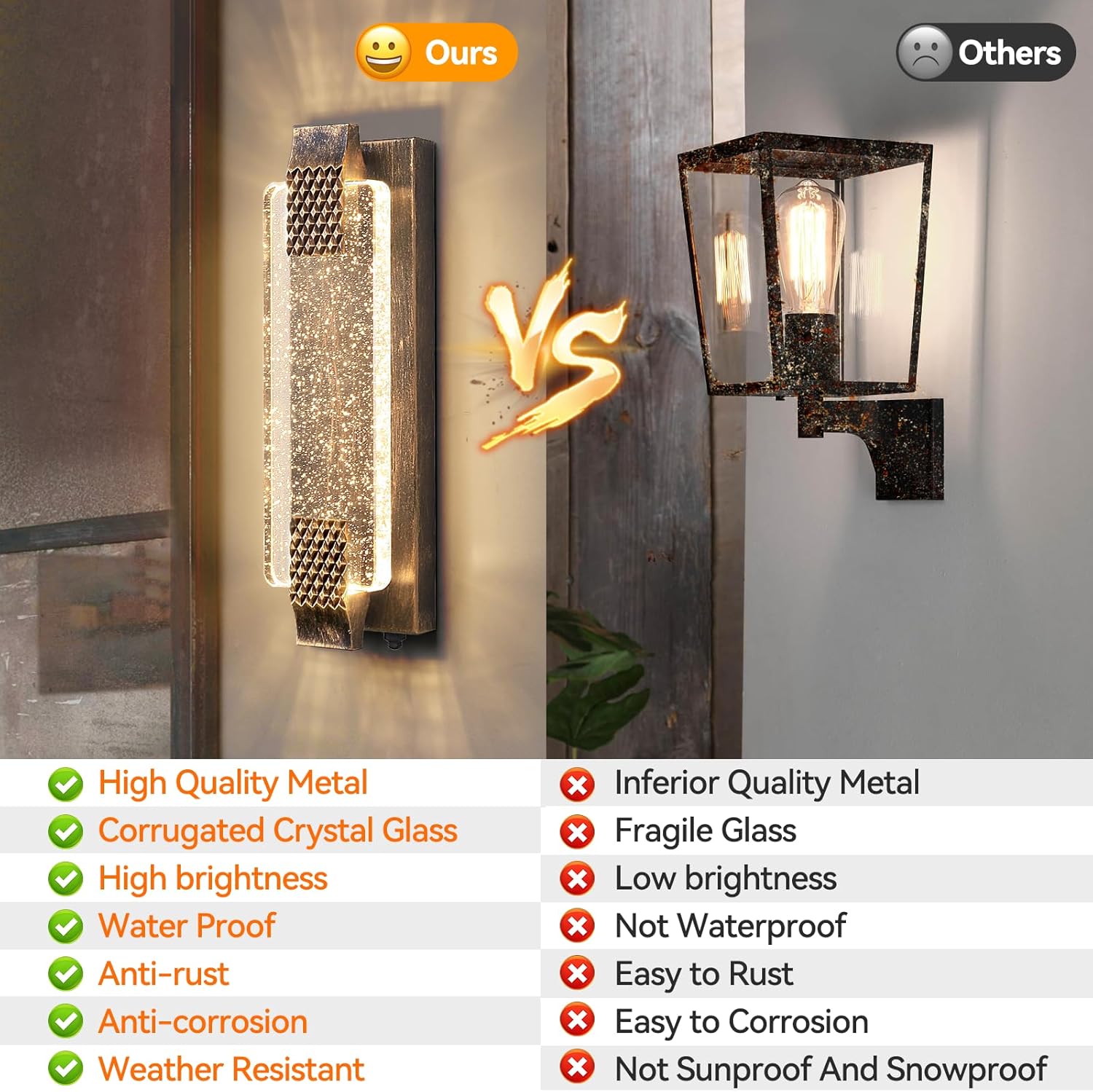 camuucci Dusk to Dawn Outdoor Light,15.7 Inches LED Porch Lights Outdoor Waterproof Modern Outside Sconce Wall Mount for Doorway Hallway Porch Patio Yard Doorway Bronze