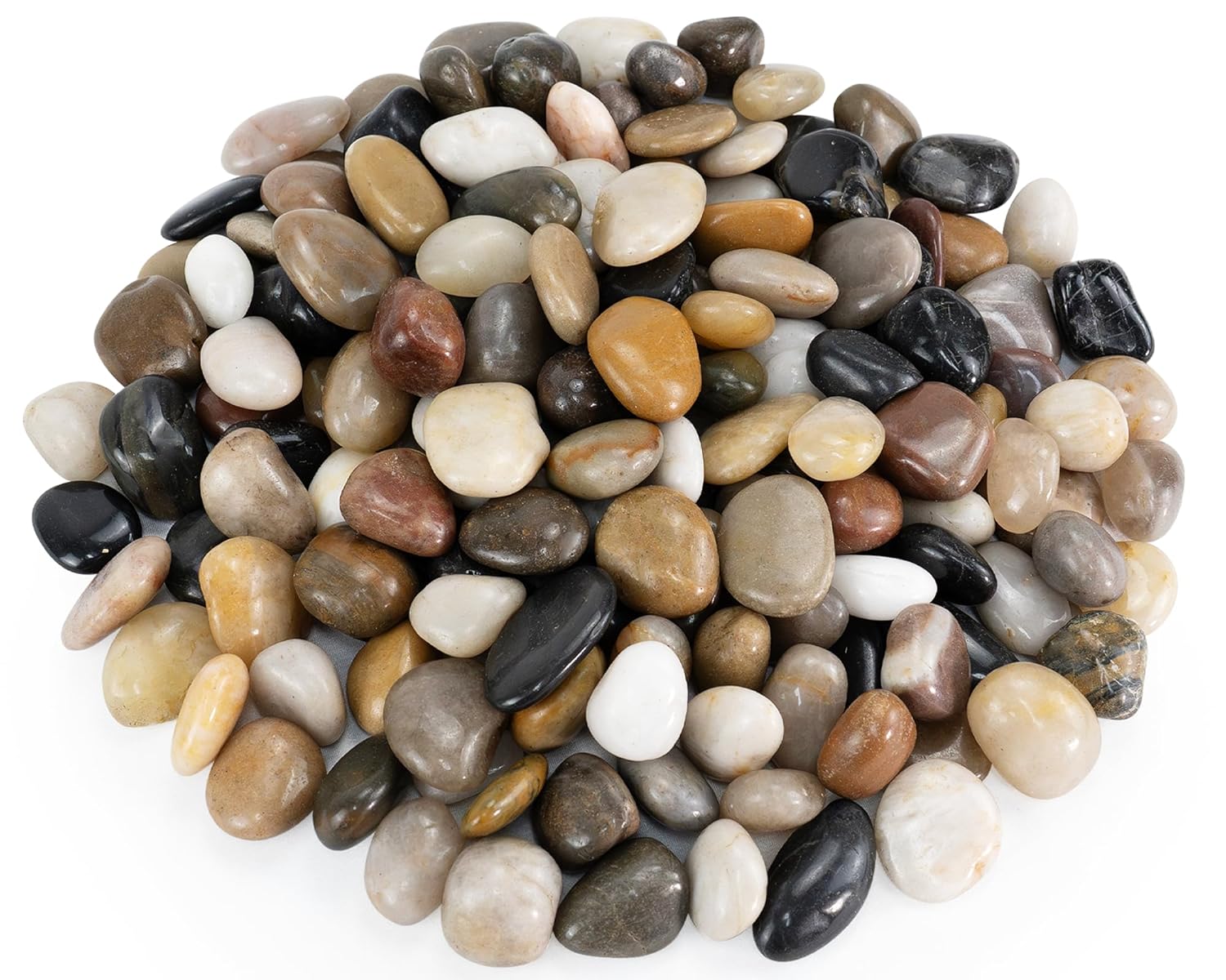 Pebbles for Indoor Plants, 2lbs Colorful Pebbles 0.5-1.2 Inch Decorative River Rocks for Planters, High Polished Stones for Vase Filler Fish Tank Landscaping Garden