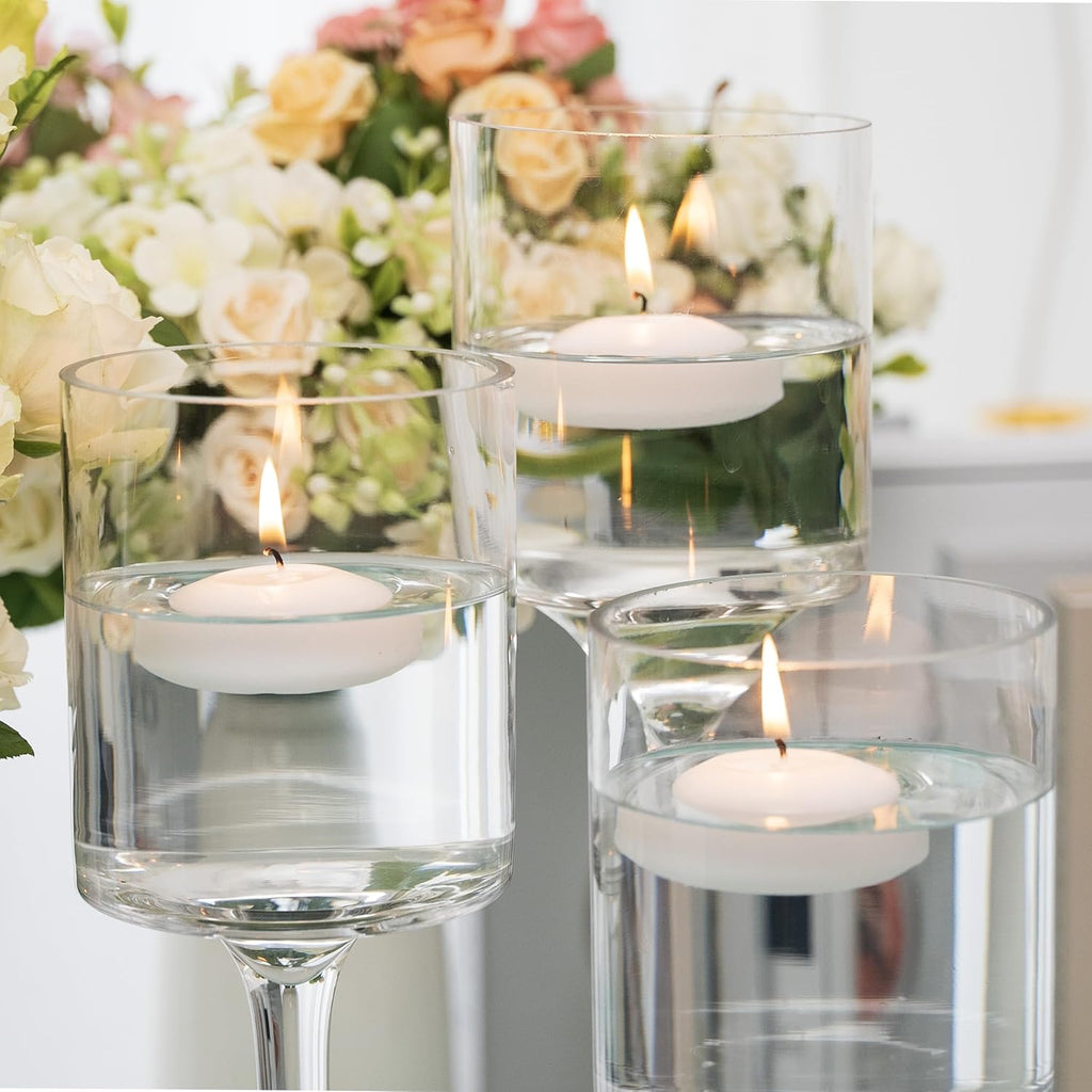 Aignis 36pcs Floating Discs Wax Candles, Burning Time 4+ Hours, 2 Inch Unscented Dripless, White Set for Wedding/Birthday/Celebration/Party/Holiday/Home Décor