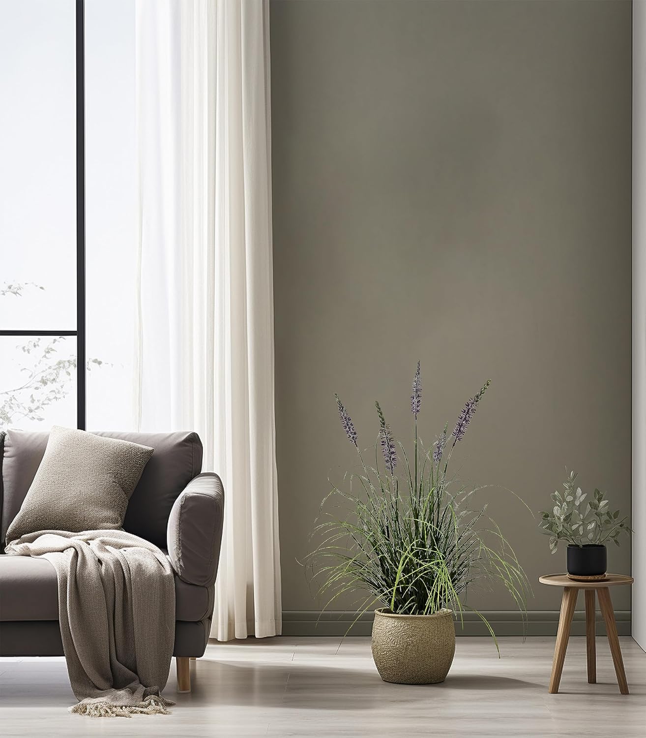 Artificial Lavender Plant 35in (2 Pack) - Tall Faux Indoor Home Decorative Plants & Flowers in Pot, Fake House Plant