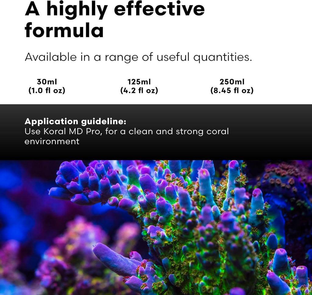 Brightwell Aquatics Koral MD Pro - Professional Strength Coral & Frag Dip & Cleaner, Conditioner & Acclimator for Coral Aquarium Tanks - Aquarium Water Treatments & Reef Supplies, 8.45 fl oz
