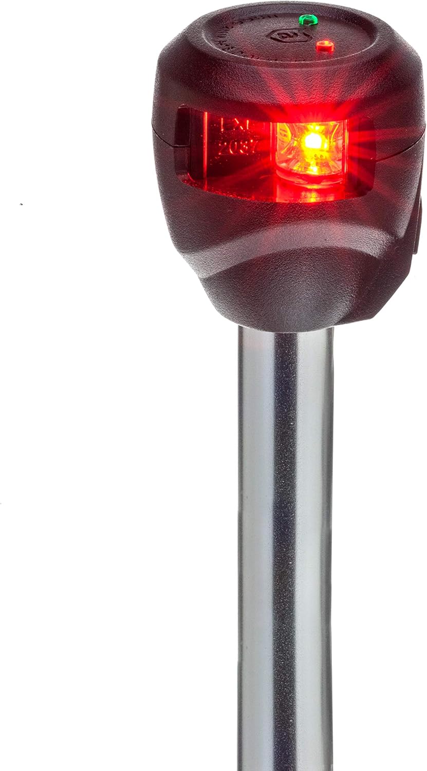 attwood NV6LC2-10-7 Marine Bi-Color LightArmor LED Navigation Pole Light, 10-Inch, Red/Green