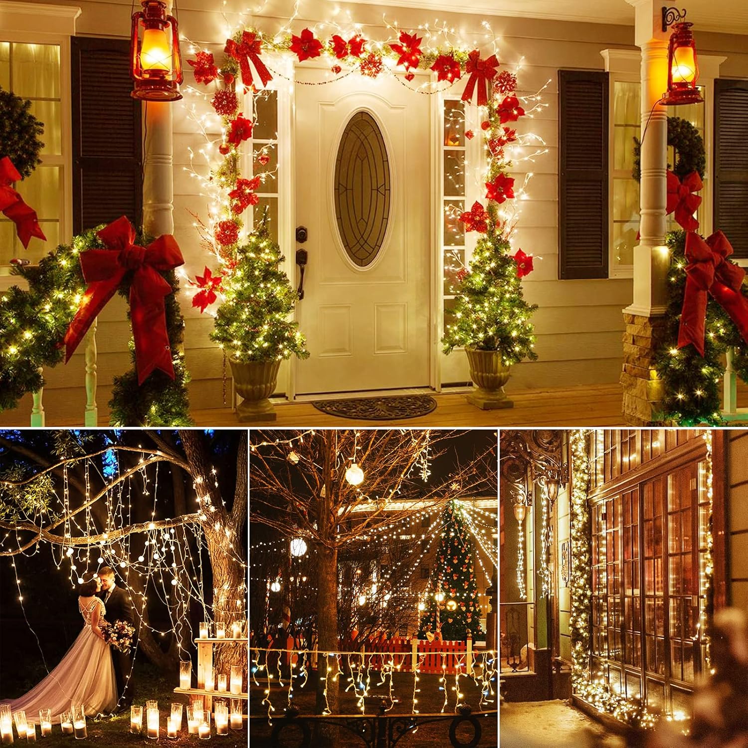 Dailyart 200 Led Fairy Lights - 16.4FT Battery Operated String Lights with Remote, 8 Modes, Waterproof for Bedroom, Christmas Tree & Wreath Decoration