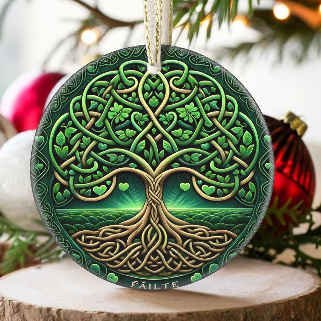 2025 Ornaments for Christmas, Christmas Tree Ornament, Round Ceramic, Holiday Decor, Gift Idea, Gift Exchange, Gifts for Mom - Tree of Life