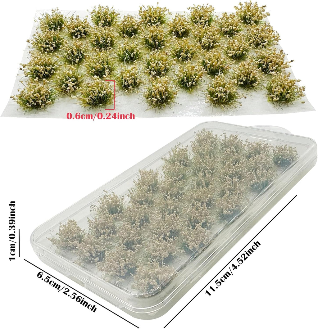 Woohome 64 PCS Static Grass Tuft Model Grass Tufts Railway Artificial Grass Bushy Tuft Flower Cluster Vegetation Groups for Train Landscape Railway Artificial Grass Modeling