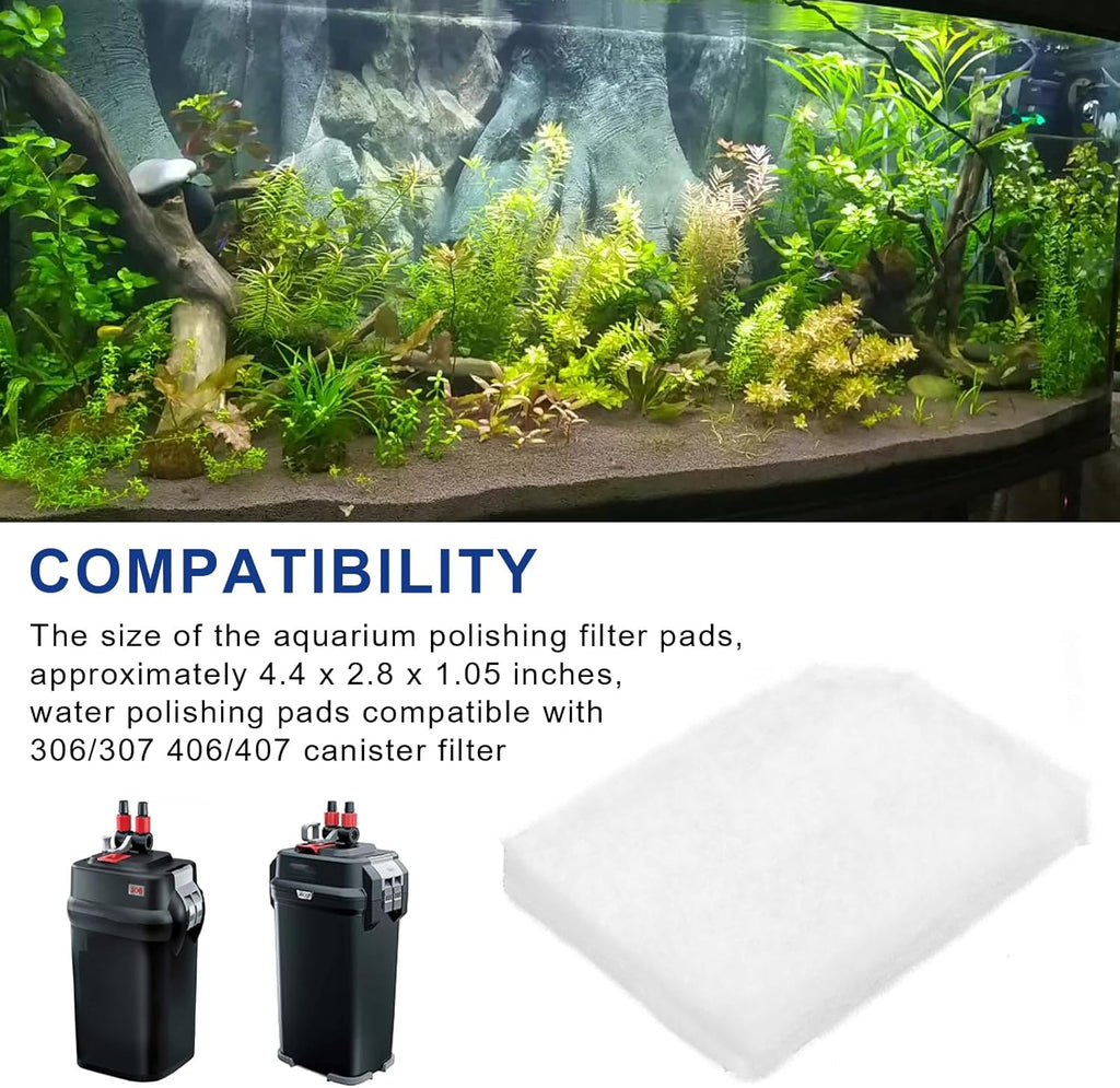 12 Pack Water Polishing Pads Fit for 306/307 406/407 Canister Filter Media Aquarium Filter Pad, A244A1 Mechanical Filter Media for Aquariums Compatible with Fluval Quick-Clear