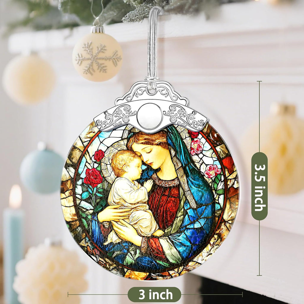 Religious Christmas Ornaments, Christmas Decorations for Tree, Keepsake Ornaments, Holiday Ornament, Baptism Gift, Religious Gift, Gifts for Christian Women & Gifts for Mothers