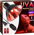 Briignite Reptile Heat Lamp Red, 50W G9 Heat Bulb & Dome Reptile Light Fixture, Aluminum Reflector, Dimmable Heat Lamp for Chicken, Turtle, Snake, Gecko, Lizard, 1 Pack