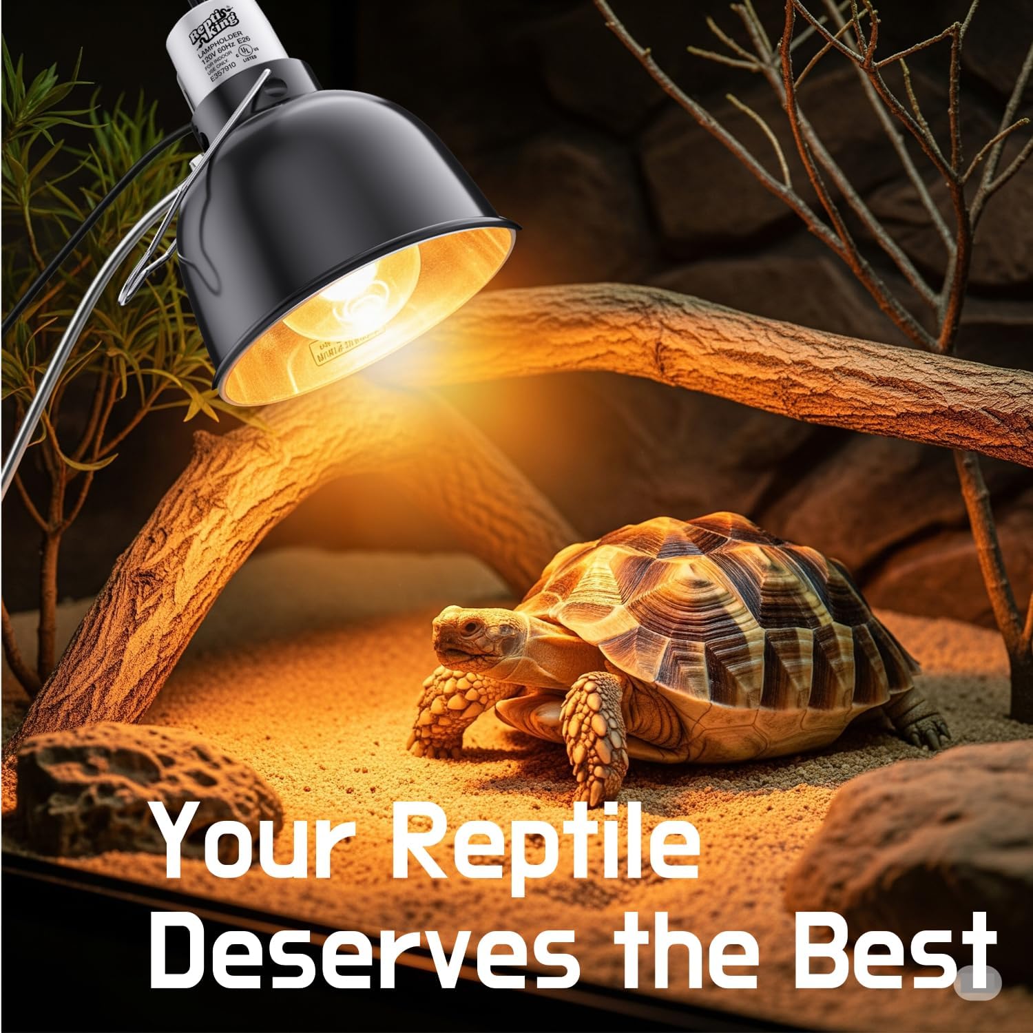 Reptile Light Fixture – 5.5'' Dome Lamp with Ceramic Socket, Reptile Heat Lamp Fixture for Heat Emitter & Basking Bulbs, for Bearded Dragon, Snake, Chameleon, Turtle & Terrarium Tank Accessories