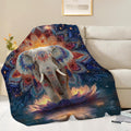 Elephant Throw Blanket Mandala Elephant Stuff Gifts for Kids Girls Boys Adults Women Men Soft Cozy Warm Plush Fluffy Fuzzy Fleece Blanket Decor 50''X60''