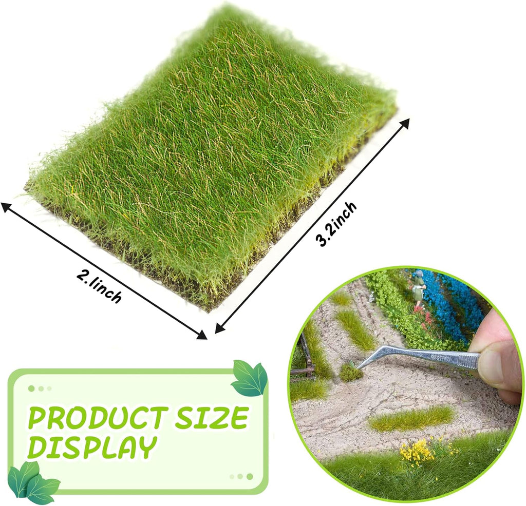 Warmtree Hand Torn Model Grass Tufts for Miniature Scenery Applicable for N & HO Scale for Train Layouts, Diorama Supplies, and Architectural Models(Army Green)