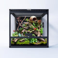 MagicCube 18'' x 18'' x 18'' Reptile Terrarium with Lock, 24 Gallon Reptile Tank with Flip-Up Tempered Glass Door, Top Screen Ventilation for Leopard Gecko, Lizards