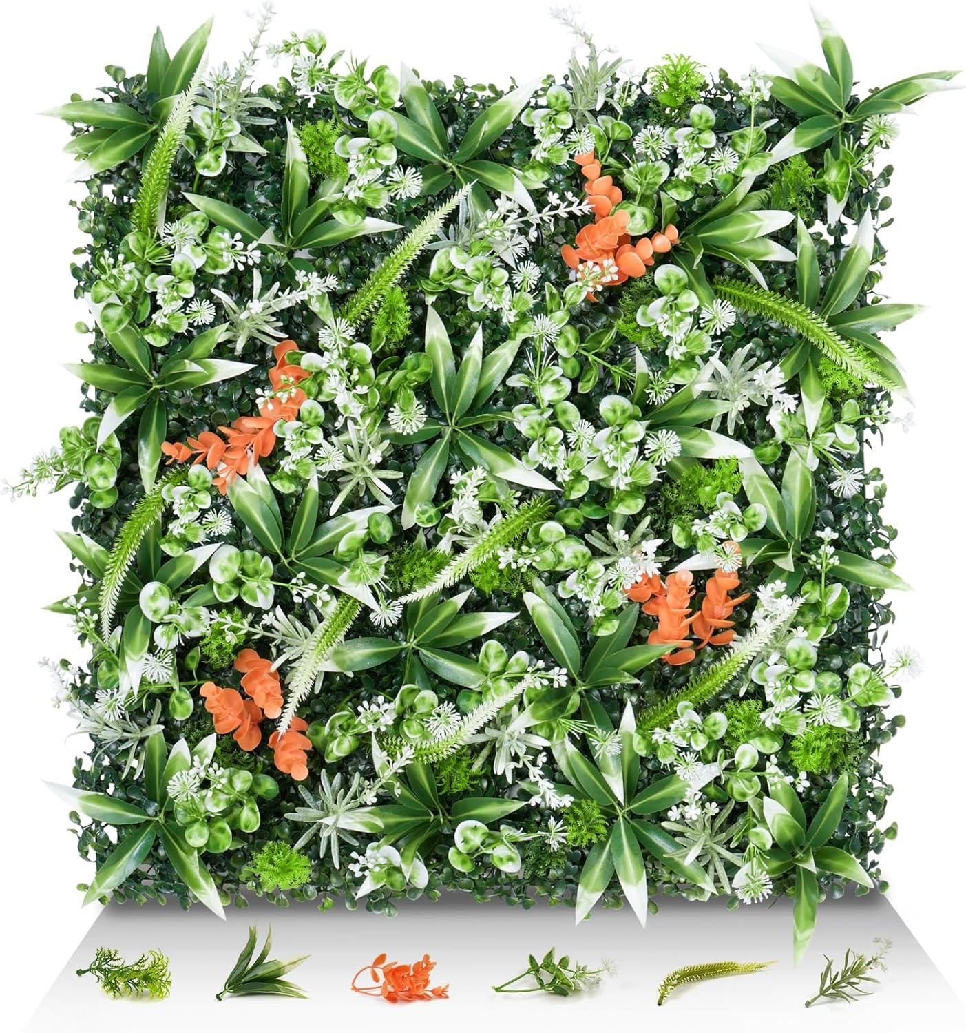 Greenery Wall Panels, 20"x20" 12PCS UV Protected Fake Grass Backdrop Privacy Fence Screen, Artificial Hedges for Outdoors Indoors Green Decor