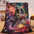 Dinosaur Cat Throw Blanket Funny Hamburger Pizza Dinosaur Cat Stuff Gifts for Kids Girls Boys Adults Women Man Soft Cozy Warm Plush Fluffy Fuzzy Fleece Blanket Decorr 40''X50''