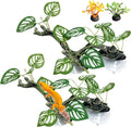 kathson 4 PCS Reptile Corner Branch Resin Snake Climb Tree Branch Decor Reptile Branches for Climbing with Suction Cups Frog Terrarium Plants for Lizard Bearded Dragons Gecko