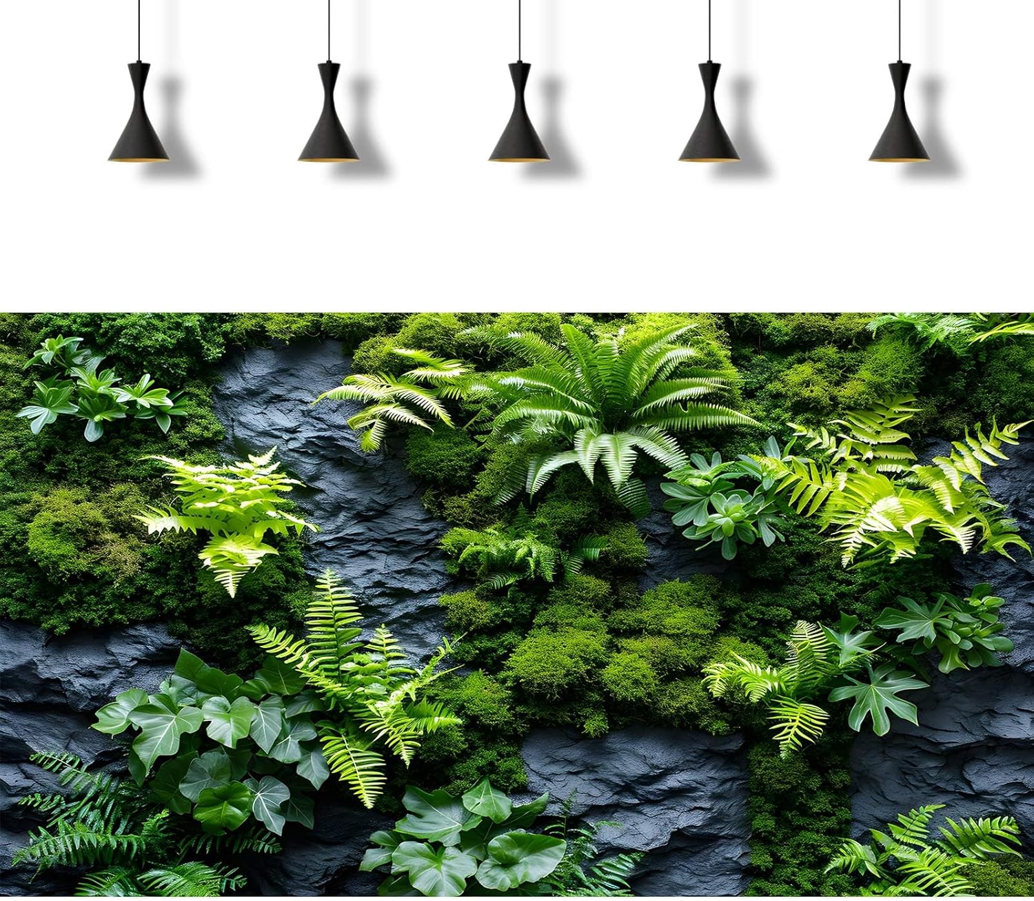 2 Packs Rock Wall Reptile Tank Background Lush Green Tropical Leaves Aquarium Background Nature's Embrace Tropical Green Plants Fish Tank Backgrounds Moss Wall Reptile Enclosure Backgrounds 48x20in