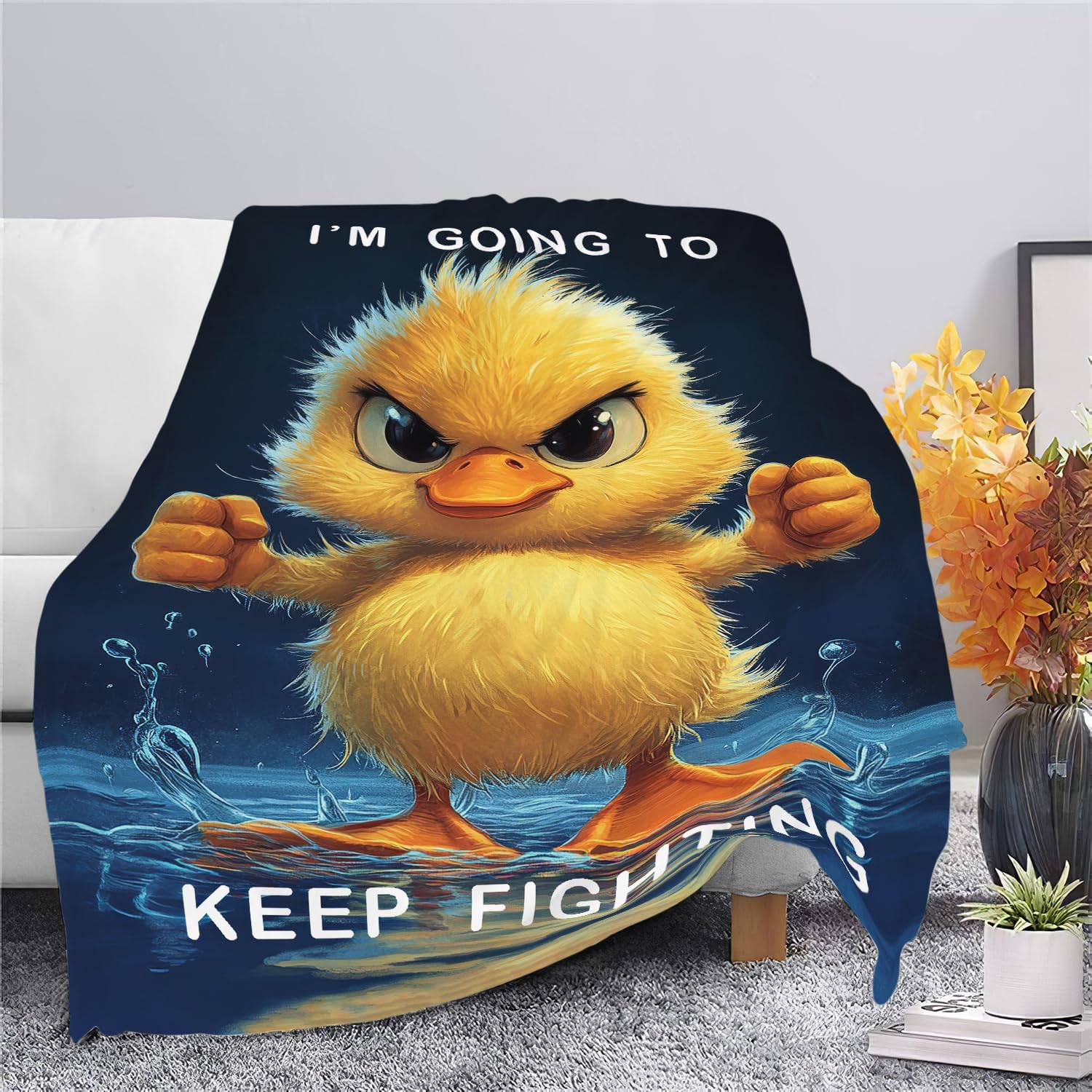 Duck Blanket Funny Cartoon Cute Farm Duck Throw Blanket Gifts for Kids Girls Boys Adults Women Men Super Soft Cozy Plush Fluffy Fuzzy Fleece Blanket Home Decor 50''X60''
