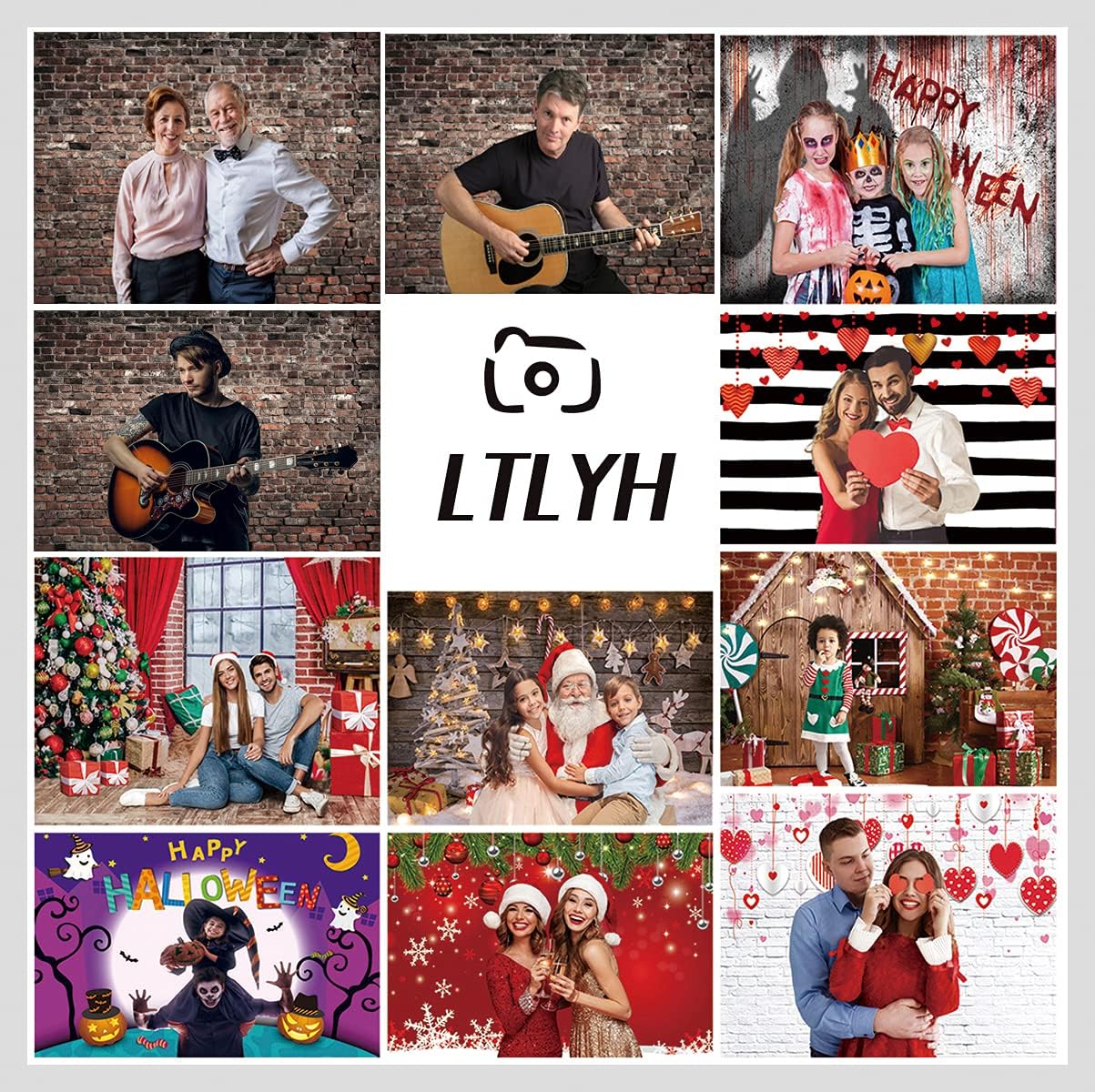 LTLYH 8x8ft Red Brick Wall Photography Backdrop Vintage Theme Stone Brick Design Photography Background Baby Birthday Party Decoration Photo Booth Studio Prop 135……