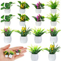 Skylety 14 Pcs Miniature Fake Plants Dollhouse Miniature Flowers for Crafts Mini Faux Plants and Flower Bulk for Doll House Landscaping Bonsai Ornament Crafts(Classic Style)
