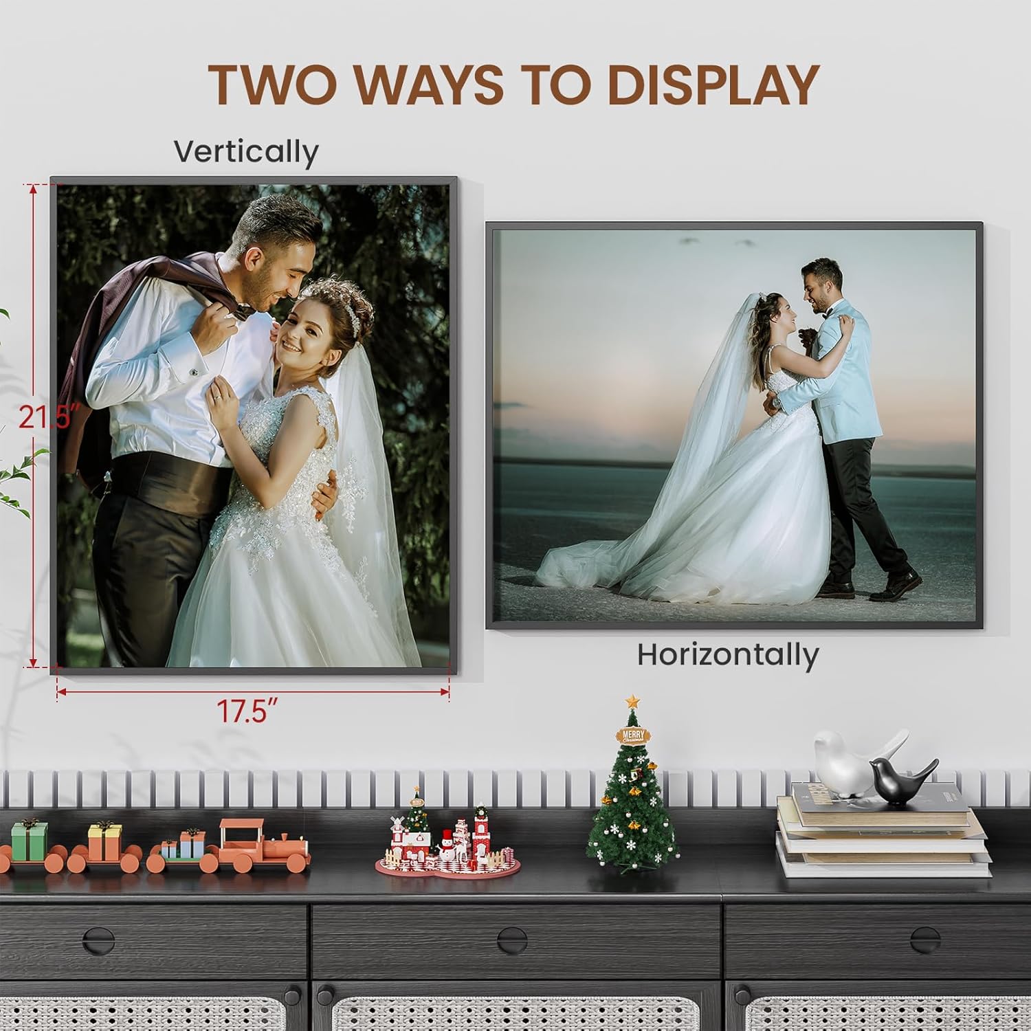 Heimlove 18x22 Metal Picture Frame,Black Aluminum Wall Gallery Poster Puzzles Artwork frames-Real Tempered Glass,Mounting Horizontally or Vertically Decor for Wall-1Pack