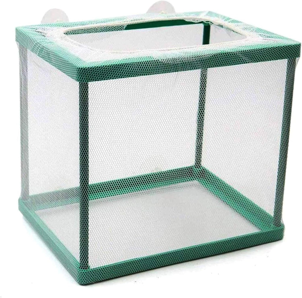 Still Awake, Aquarium Fish Breeder Box, Isolation Hatching Juvenile Spawning Incubator, Water Net Hatcher, Nylon Mesh Fry Hatchery Box Separation Net（Green S）
