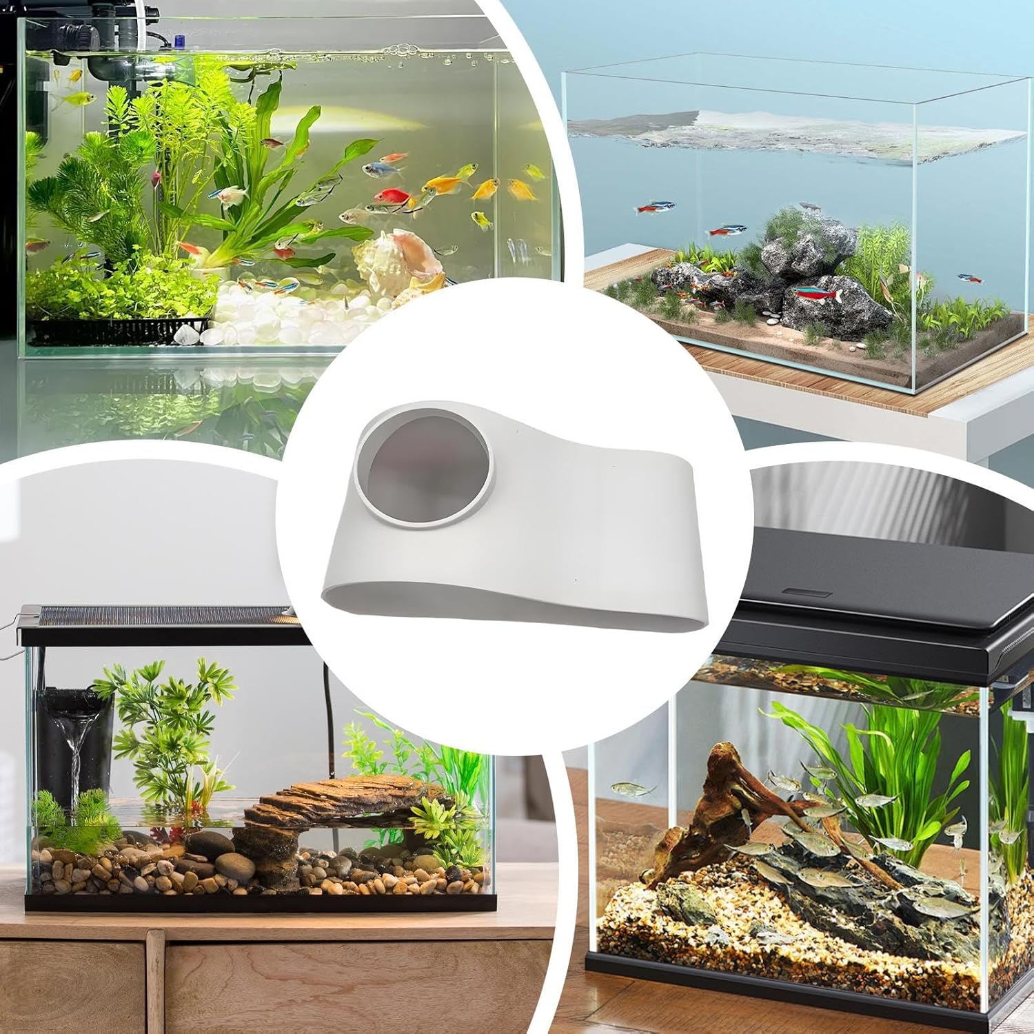 Aquarium Underground Hideaway,Viewing Fish Shrimp Under Gravel Tunnel - Fish Tank Ornaments for Kuhli Loach Chili Rasbora Hermit Crab Corydora Catfish Clown Loach